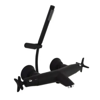 Смеситель термостатический Ramonsoler Adagio для ванны с душевым комплектом чёрный 913901DNM