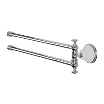 Вращающийся полотенцедержатель двойной Tw Harmony 013 49см, белый/хром TWHA013bi/cr