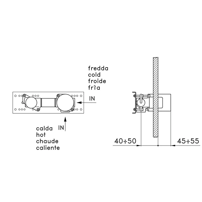 Встраиваемая часть для смесителей Stella UN016010000