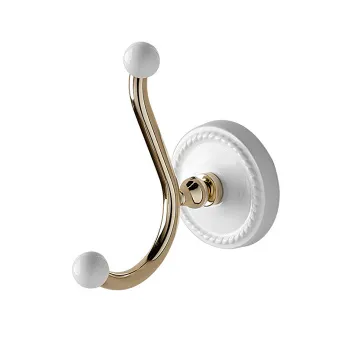 Вешалка-крючок настенный Devon&Devon Dorothy держатель золото светлое/белый DOR413OT