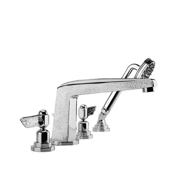 Смеситель на борт ванны Nicolazzi Liberty на 4 отв., излив: 206 мм, с ручным душем, хром 1004CR16