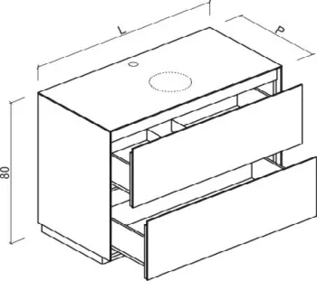 Тумба со столешницей Brenta Scala 120 см напольный 1 ящик (SC310.120.49)