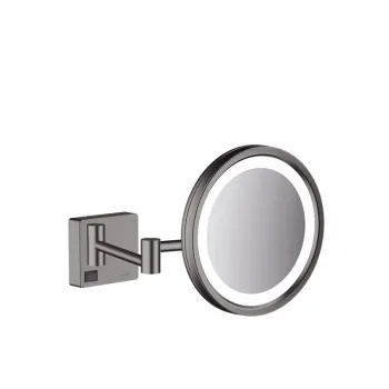 Косметическое зеркало с подсветкой hansgrohe AddStoris 41790340 шлифованный черный хром