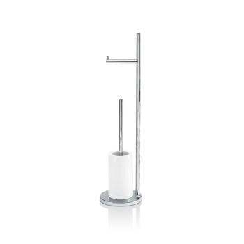 Напольная стойка с ершиком и бумагодержателем Decor Walther DW 6700 фарфор, хром/белый 838400