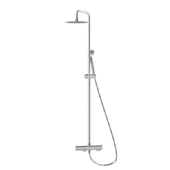 Душевая стойка с термо смес. Newform X-steel 316 верхний душ 250, ручной душ, шланг 150 см, INOX 69650X.50.050