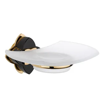 Мыльница стеклянная THG Petale De Cristal Noir U6D-F01-500 полированное золото