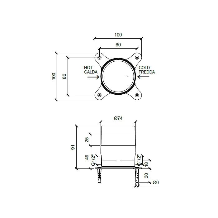 Внутренняя часть напольного смесителя для раковины Almar, E134012