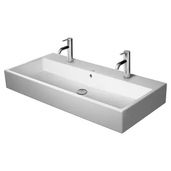 Duravit Vero Air Раковина 100cm,  с переливом, с площадкой,  c 2 отв. под смеситель, Цвет белый