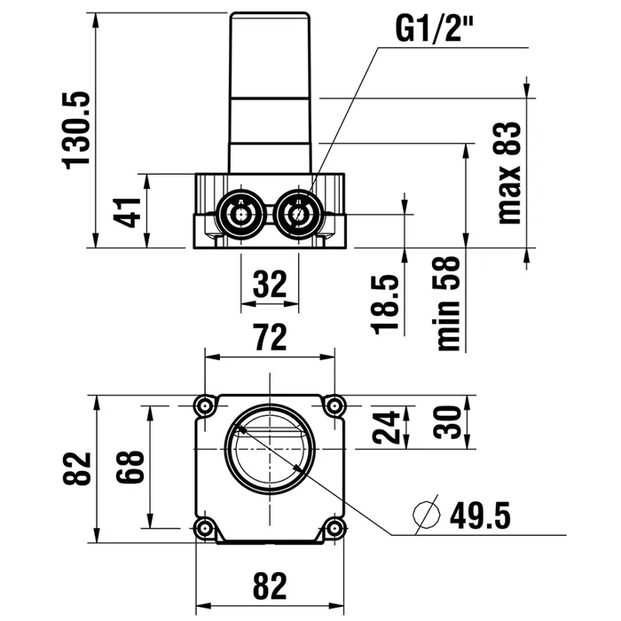 Laufen Simibox 1-Point система скрытого монтажа для настенных смесителей с 1 отверстием