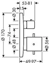 Термостат для душа Axor Starck 1 01800180 Ibox Universal