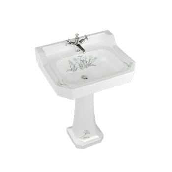 Подвесная раковина Burlington Bespoke/Floral B5 1TH MEAD белый/зеленый