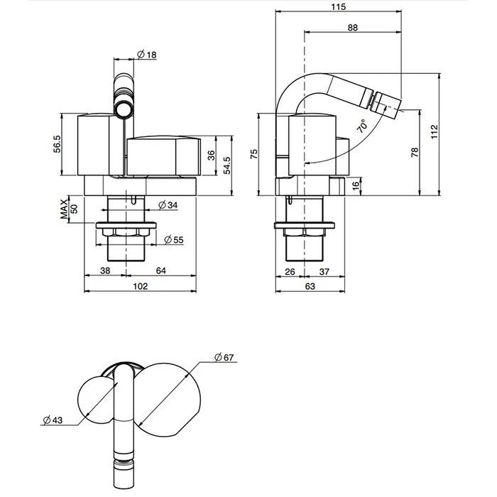Ручка для смесителя Fima Carlo Frattini So хром S2CR