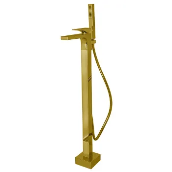 Смеситель для ванны Fima Carlo Frattini Zeta напольный, с ручным душем, золото F3964/4NOR