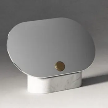 Зеркало с мраморным основанием настольное Agape Constellation 31x20, горизонтальное, мрамор Carrara, белый ACOM0301MC