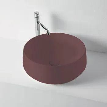 Раковина накладная Kerasan F10 D43, H 16, Бургундский матовый 460475