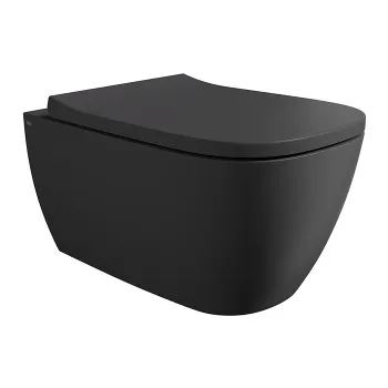 Унитаз подвесной Alice Wunder 45000108 смыв aliflush+, под крепления Fischer WB-KliX, и крышки, чёрный матовый