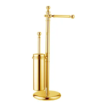 Напольная стойка Cisal Arcana с ершиком и держателем т/б, золото AR09095024