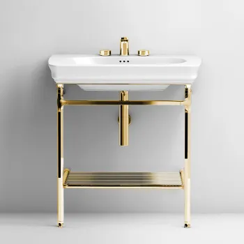 Металическая структура Quadra Artceram Civitas 55х44хh80,5, полка сетка, напольная, золото CIA002 73 oro