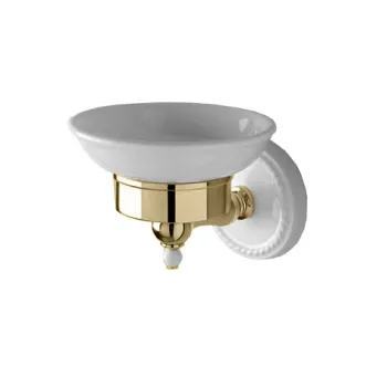 Мыльница Devon&Devon Dorothy керамика белая настенная держатель золото светлое/белый DOR401OT