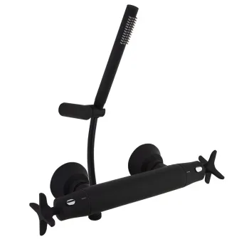 Смеситель термостатический Ramonsoler Adagio для душа с душевым комплектом чёрный 913401DNM