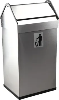Контейнер для мусора прямоугольный, матовый с качающейся крышкой 40 л. Nofer 14118.S