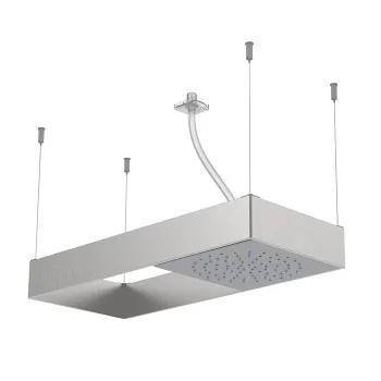 Верхний душ Moove потолочного монтажа Fima Carlo Frattini Wellness в раме из нержавеющей стали, передвижной модуль подачи воды, хром F2993SCR