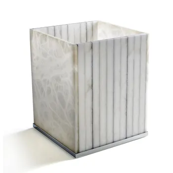 3SC RIGATO Урна 20хh25х20 см, цвет алебастр/Nickel Satinato Lucido