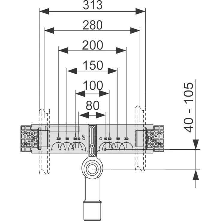 Установочный комплект для подключения раковины Tece Teceprofil 9020033