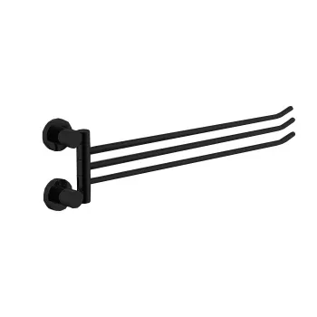 Полотенцережатель поворотный Fima Carlo Frattini Rotola трехсекционный, чёрный матовый F6002/2NS