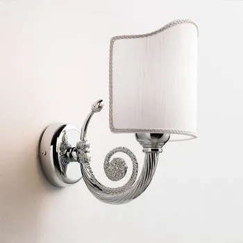 Светильник настенный Eban Stella, хром, с абажуром тканевым кремовый FAPST----MCR