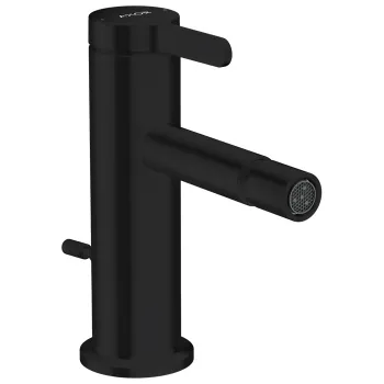 Axor One Смеситель для биде, 1 отв., с донным клапаном, цвет: черный матовый 48210670