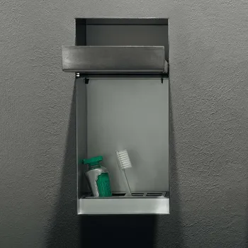Держатель для дозатора или для зубных щеток Antonio Lupi Sesamo встраиваемый в стену, из нержавеющей стали AISI 304, отделка алюминий А0002476369