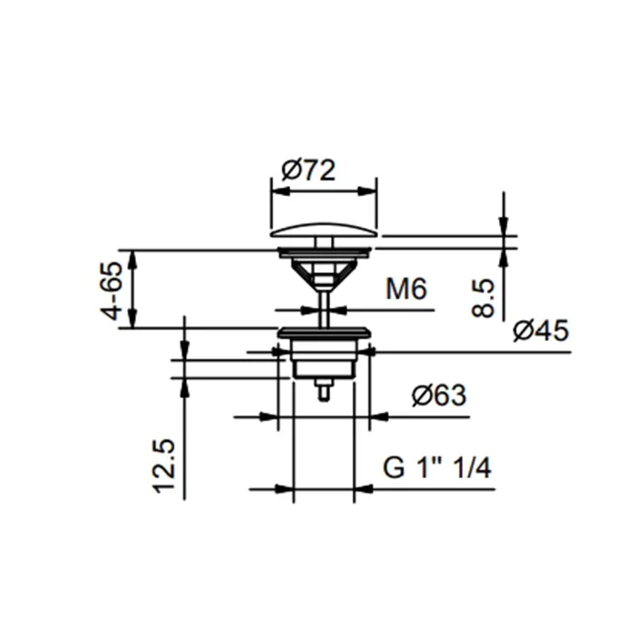 Донный клапан Fantini черный матовый 91 13 8435