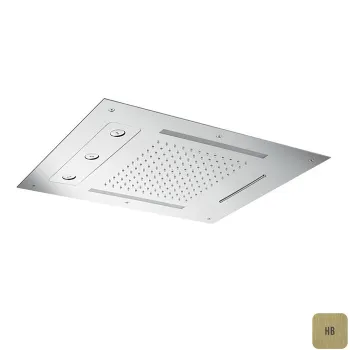 Встраиваемый верхний душ Almar 48х63, 3 типа струи, хромотерапия, латунь брашированная pvd E044190.HB