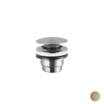 Донный клапан нажимной Newform X-steel 316 Stop&Go, для раковин с/без перелива, монтажный размер 15-67 мм, PVD Brushed pale gold 24686.59.098