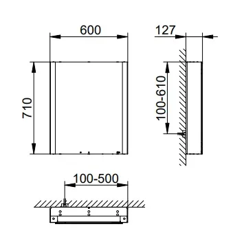 Зеркальный шкаф Keuco Somaris 60 14501001101 с подсветкой, алюминий\зеркало