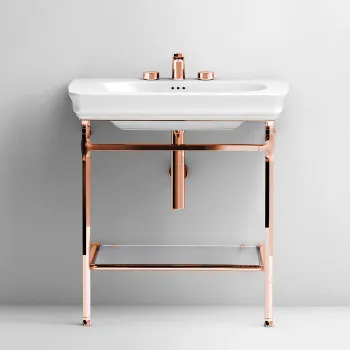 Металическая структура Quadra Artceram Civitas 55х44хh80,5, полка стекло, напольная, розовое золото CIA003 77 rosa oro