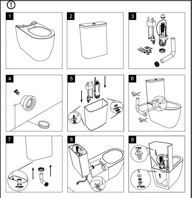 Бачок для напольного унитаза с механизмом смыва GSG Ceramic Design Like LKCIMBL000 + ACS82 белый глянцевый безободковый