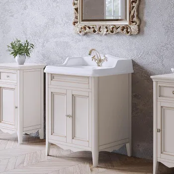 Тумба с раковиной Tw Veronica Simas AR824bix1 68x54см с 1отв. под смеситель, 2 расп. дверки, доводч. Blum, ручки Riflesso бронза, vintage VER2068-V+AR824bi*1 комплект