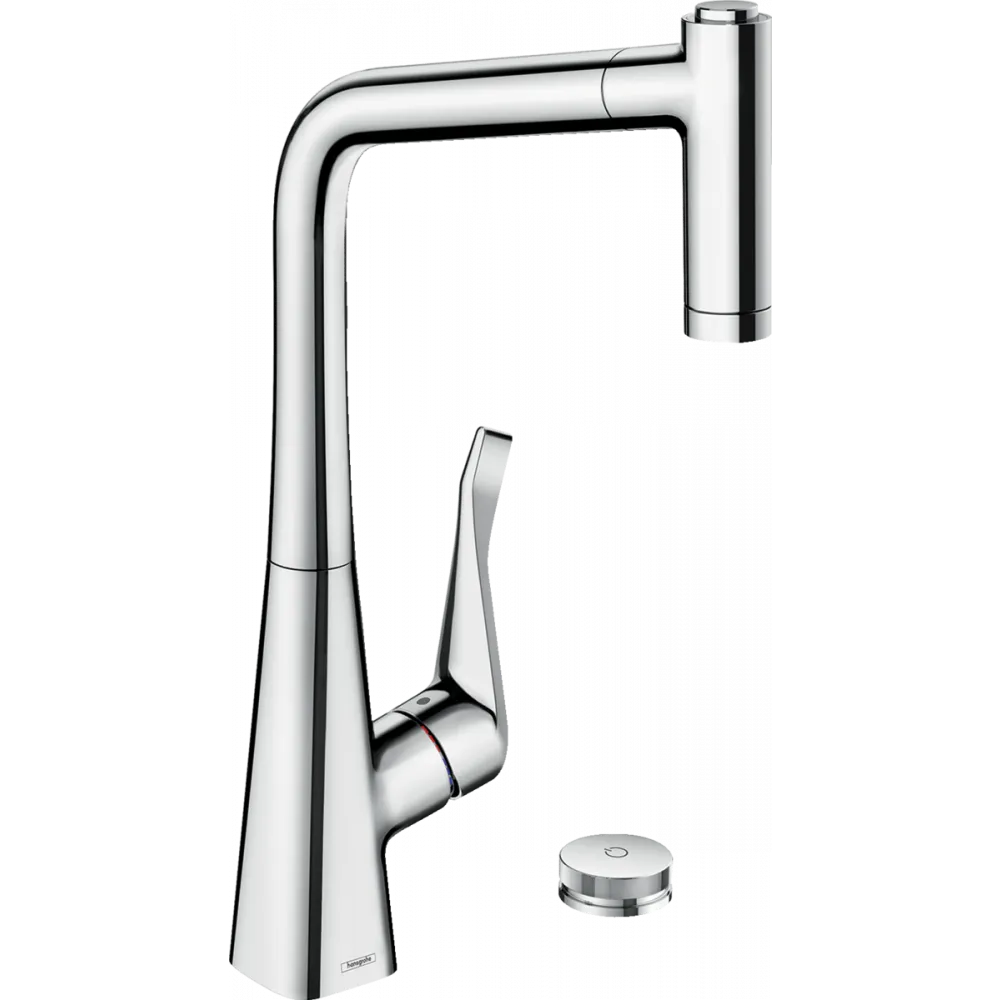 Смеситель для кухни hansgrohe Metris Select M71, 320 Eco, 2jet, sBox 73827000 на 2 отверстия, с вытя