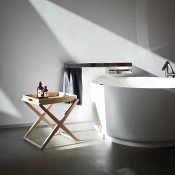 Столик Agape X 47.3х40х49.3, низкий, с съемным подносом, отделка Rovere naturale ACOM0623RT