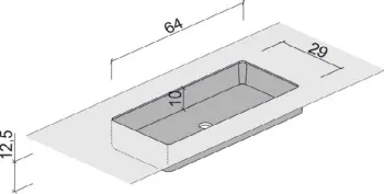 Раковина Brenta Unit 64х29 см из композита Solid Surface встраиваемая снизу UNT0600