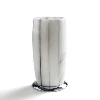 3SC RIGATO Стакан настольный d8хh15 см, цвет алебастр/Nickel Satinato Lucido