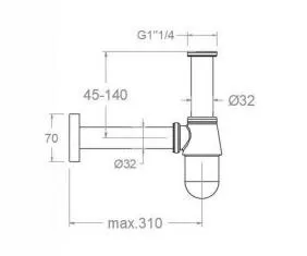 Сифон Ramonsoler стальной 1290