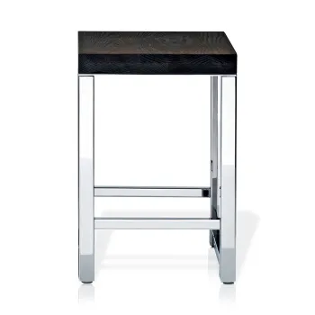 Табурет Decor Walther Wood HO 30x30x44 сталь полированная/темный ясень 926785