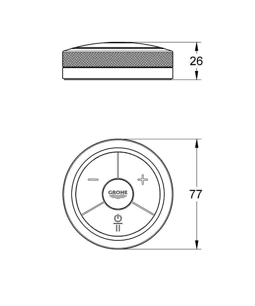 Блок дистанционного управления для электронных смесителей GROHE F-digital, хром 36309000