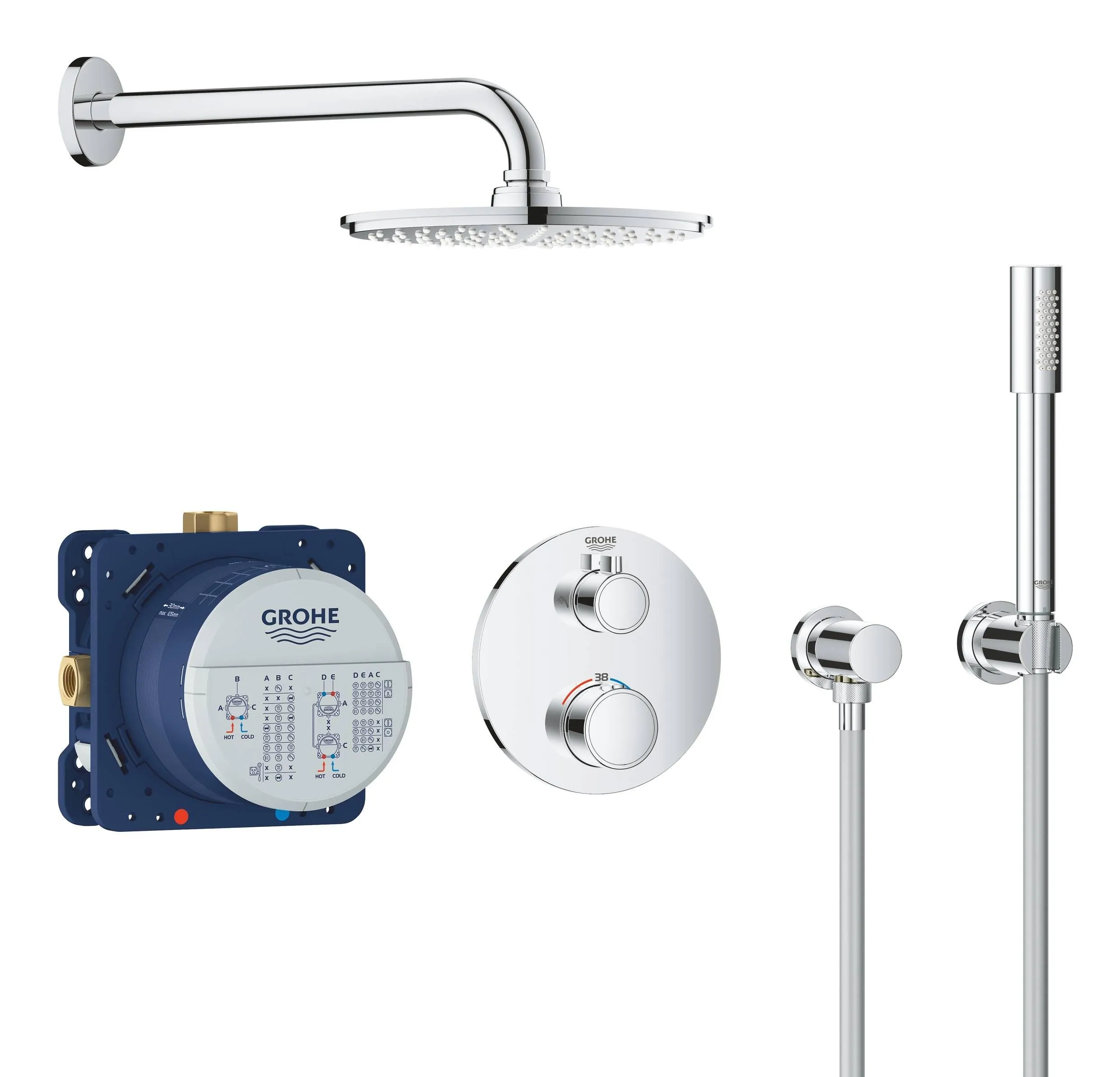 Набор для комплектации душа с Rainshower Cosmopolitan 210, GROHE Grohtherm, хром, 34732000