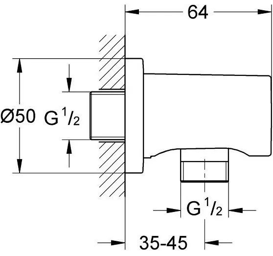 Подключение душевого шланга Grohe Rainshower 22118KF0 черный