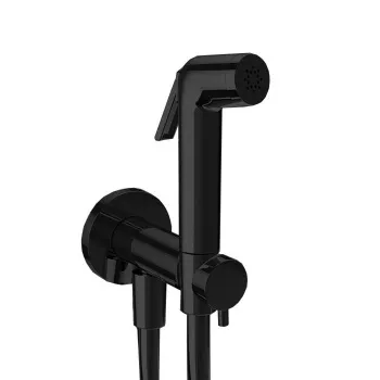 Гигиенический комплект с прогрессивным смесителем Almar без втраиваемой части, черный матовый, E136009.MB