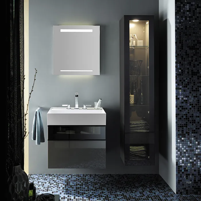 Burgbad Yumo Комплект подвесной мебели 66x47x64 см, со стеклянной вставкой, цвет: серый SFKL067 F3194 C0001*1